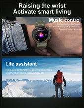 Load image into Gallery viewer, Smartwatch Military Men 360*360 HD Screen Flashlight Health Monitoring Waterproof Heart Rate BT Call Smart Watch For Android IOS
