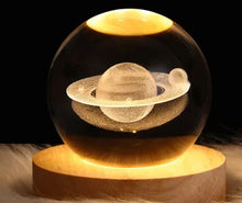 Load image into Gallery viewer, Kids LED Crystal Ball Lamp – 3D Moon &amp; Galaxy Table Decor Toy
