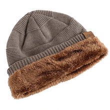 将图片加载到图库查看器，New Unisex Slouchy Winter Hats Add Fur Lined Men And Women Warm Beanie Cap Casual Label Decor Winter Knitted Hats

