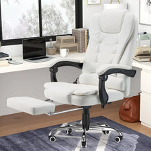 Load image into Gallery viewer, Office Chair with 7 Point Vibrating Massage&amp;Heat Functions, Ergonomic Recliner Chair w/Footrest PU Leather Wide Computer Desk Ch
