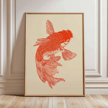 Load image into Gallery viewer, Japanese Red Koi Fish Canvas Wall Art Minimalist Poster

