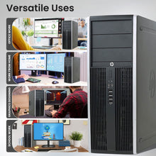 Load image into Gallery viewer, HP Tower Desktop Business PC Intel 3.10GHz 500GB HDD with 19" LED Wifi Speakers Windows 11

