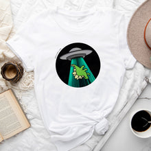 Load image into Gallery viewer, Alien UFO Dinosaur Abduction Tee Shirt

