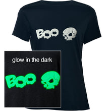 Load image into Gallery viewer, Skull Boo Glow in the Dark Puff Halloween Tee Shirt
