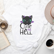将图片加载到图库查看器，Kitty Cat Bat Cute as Hell Tee Shirt
