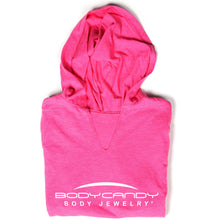 Load image into Gallery viewer, Body Candy Logo Pink Frost Tapered Long Sleeve Hoodie
