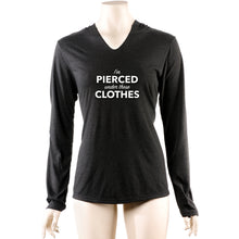 Load image into Gallery viewer, I'm Pierced Under These Clothes Tapered Long Sleeve Hoodie
