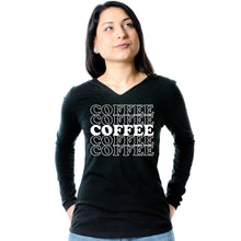 Load image into Gallery viewer, Coffee Coffee Coffee Coffee Coffee Black Long Sleeve Hoodie
