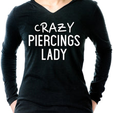 Load image into Gallery viewer, Crazy Piercings Lady Tapered Long Sleeve Hoodie
