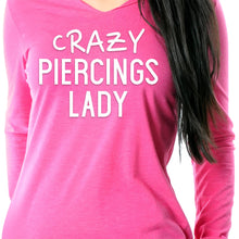 Load image into Gallery viewer, Crazy Piercings Lady Tapered Long Sleeve Hoodie
