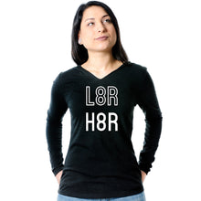 Load image into Gallery viewer, L8R H8R Black Long Sleeve Hoodie
