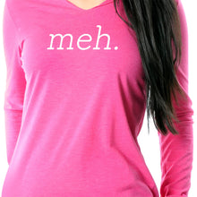 Load image into Gallery viewer, Meh. Black Tapered Long Sleeve Hoodie
