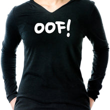 Load image into Gallery viewer, oof! Black Tapered Long Sleeve Hoodie
