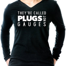 Load image into Gallery viewer, They're Called Plugs NotGs Black Tapered Long Sleeve Hoodie
