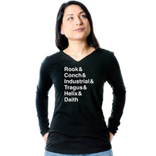 Load image into Gallery viewer, Rook &amp; Conch &amp; Industrial &amp; Tragus &amp; Helix &amp; Daith Tapered Long Sleeve Hoodie
