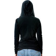 Load image into Gallery viewer, Halloween Glow in the Dark Ghost Boobies Tee Tapered Long Sleeve Hoodie
