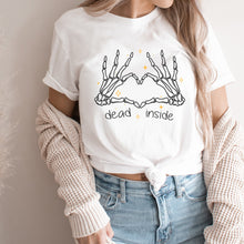 Load image into Gallery viewer, Dead Inside Heart Skeleton Hands Tee Shirt
