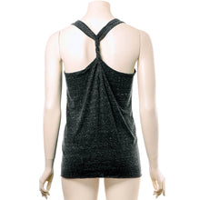 Load image into Gallery viewer, Pierced AF Black Gray Cosmic Twist Back Tank Top

