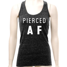 Load image into Gallery viewer, Pierced AF Black Gray Cosmic Twist Back Tank Top
