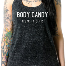 Load image into Gallery viewer, Body Candy New York Black Gray Cosmic Twist Back Tank Top
