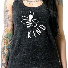 Load image into Gallery viewer, Bee Kind Black Gray Cosmic Twist Back Tank Top
