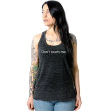 Load image into Gallery viewer, Don't Touch Me Black Gray Cosmic Twist Back Tank Top
