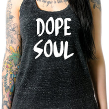 Load image into Gallery viewer, Dope Soul Black Gray Cosmic Twist Back Tank Top
