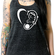 Load image into Gallery viewer, Modified Ear Heart Black Gray Cosmic Twist Back Tank Top
