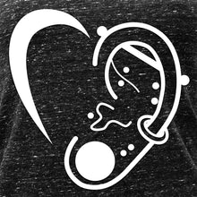 Load image into Gallery viewer, Modified Ear Heart Black Gray Cosmic Twist Back Tank Top

