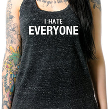Load image into Gallery viewer, I hate everyone Black Gray Cosmic Twist Back Tank Top
