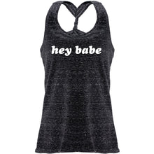 Load image into Gallery viewer, Hey Babe Black Gray Cosmic Twist Back Tank Top
