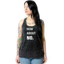 Load image into Gallery viewer, How About No Black Gray Cosmic Twist Back Tank Top

