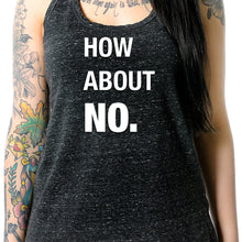 Load image into Gallery viewer, How About No Black Gray Cosmic Twist Back Tank Top

