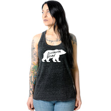 Load image into Gallery viewer, Mama Bear Black Gray Cosmic Twist Back Tank Top

