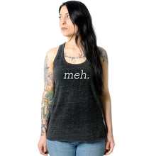 Load image into Gallery viewer, Meh. Black Gray Cosmic Twist Back Tank Top
