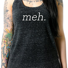 Load image into Gallery viewer, Meh. Black Gray Cosmic Twist Back Tank Top
