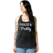 Load image into Gallery viewer, Pierced &amp; Pretty Black Gray Cosmic Twist Back Tank Top

