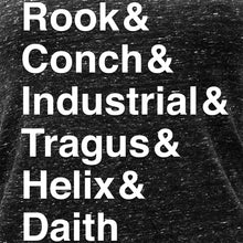 Load image into Gallery viewer, Rook &amp; Conch &amp; Industrial &amp; Tragus &amp; Helix &amp; Daith Black Gray Cosmic Twist Back Tank Top
