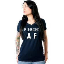 将图片加载到图库查看器，Pierced AF Black Tapered V-Neck Tee Shirt
