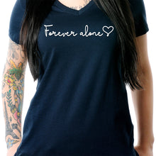 将图片加载到图库查看器，Forever Alone Tapered V-Neck Tee Shirt
