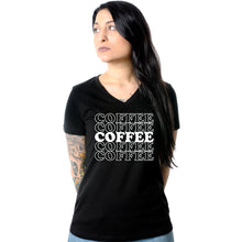 将图片加载到图库查看器，Coffee Coffee Coffee Coffee Coffee V-Neck Tee Shirt
