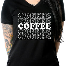 将图片加载到图库查看器，Coffee Coffee Coffee Coffee Coffee V-Neck Tee Shirt
