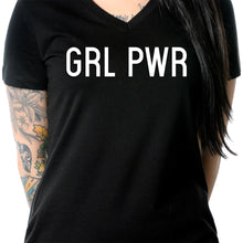 将图片加载到图库查看器，GRL PWR Black V-Neck Tee Shirt
