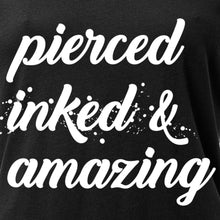 Load image into Gallery viewer, Pierced Inked &amp; Amazing Black Tapered V-Neck Tee Shirt
