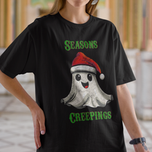 Load image into Gallery viewer, Holiday Christmas Spirit Ghost Black Tee Shirt
