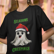 Load image into Gallery viewer, Holiday Christmas Spirit Ghost Black Tee Shirt
