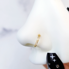Load image into Gallery viewer, 20G Gold PVD Implant Grade Titanium Triple Sided Micro Gem Hinged Nose Hoop
