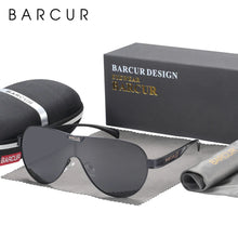 Load image into Gallery viewer, BARCUR Men's Polarized Sunglasses UV400 Protection Special-Shaped Eyewear for Men Stainless Steel Frame Eyeglasses Accessory

