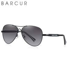 将图片加载到图库查看器，BARCUR Polarized Pilot Sunglasses for Men – Stylish Anti Blue Light UV400 Protection Gradient Mirror Lens Stainless Steel Trendy Frame – Fashion Aviator Sun Glasses for Men Ideal for Driving Travel Summer &amp; Outdoor Activities
