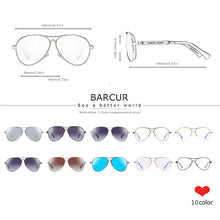 将图片加载到图库查看器，BARCUR Polarized Pilot Sunglasses for Men – Stylish Anti Blue Light UV400 Protection Gradient Mirror Lens Stainless Steel Trendy Frame – Fashion Aviator Sun Glasses for Men Ideal for Driving Travel Summer &amp; Outdoor Activities
